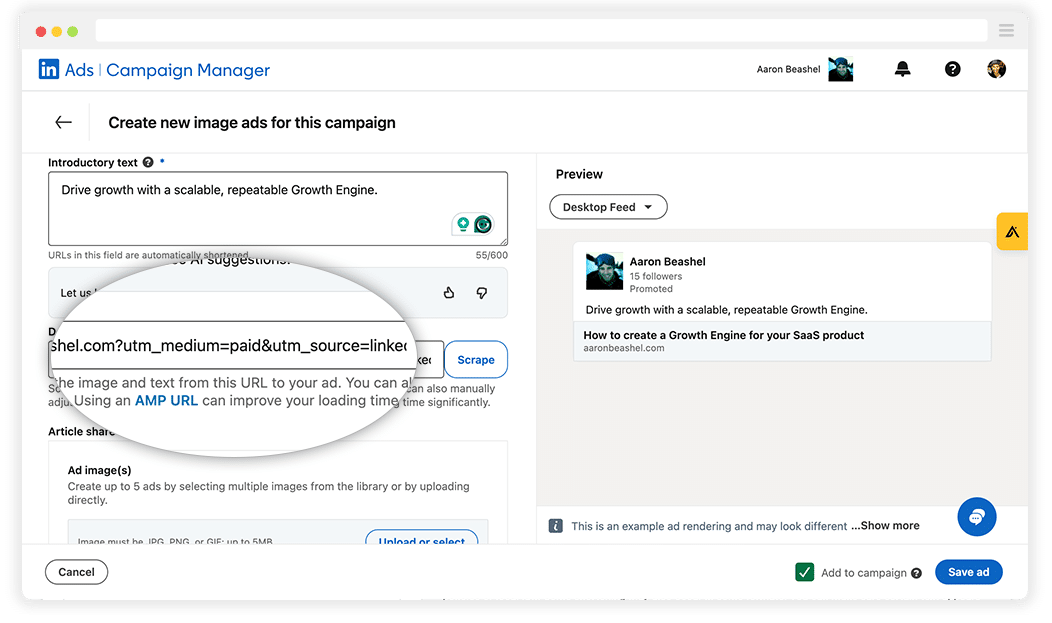 UTM parameters in LinkedIn Ads