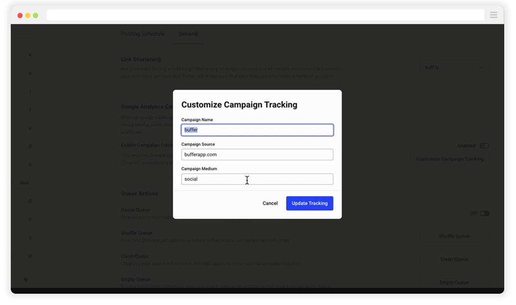 UTM parameters in social posts