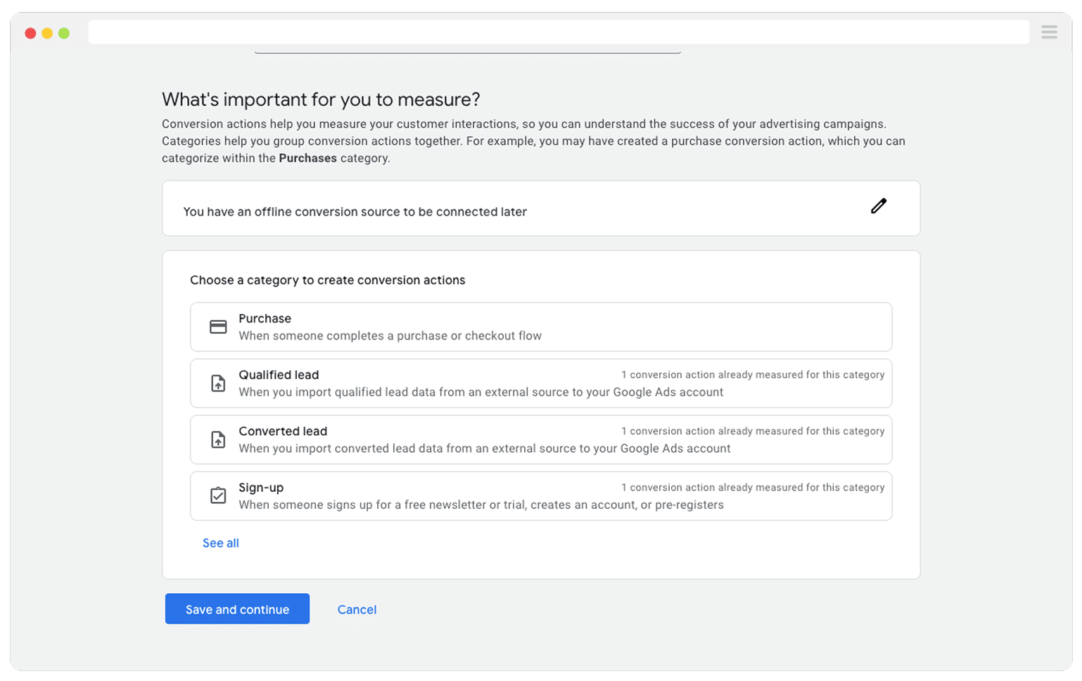 Offline Conversion type