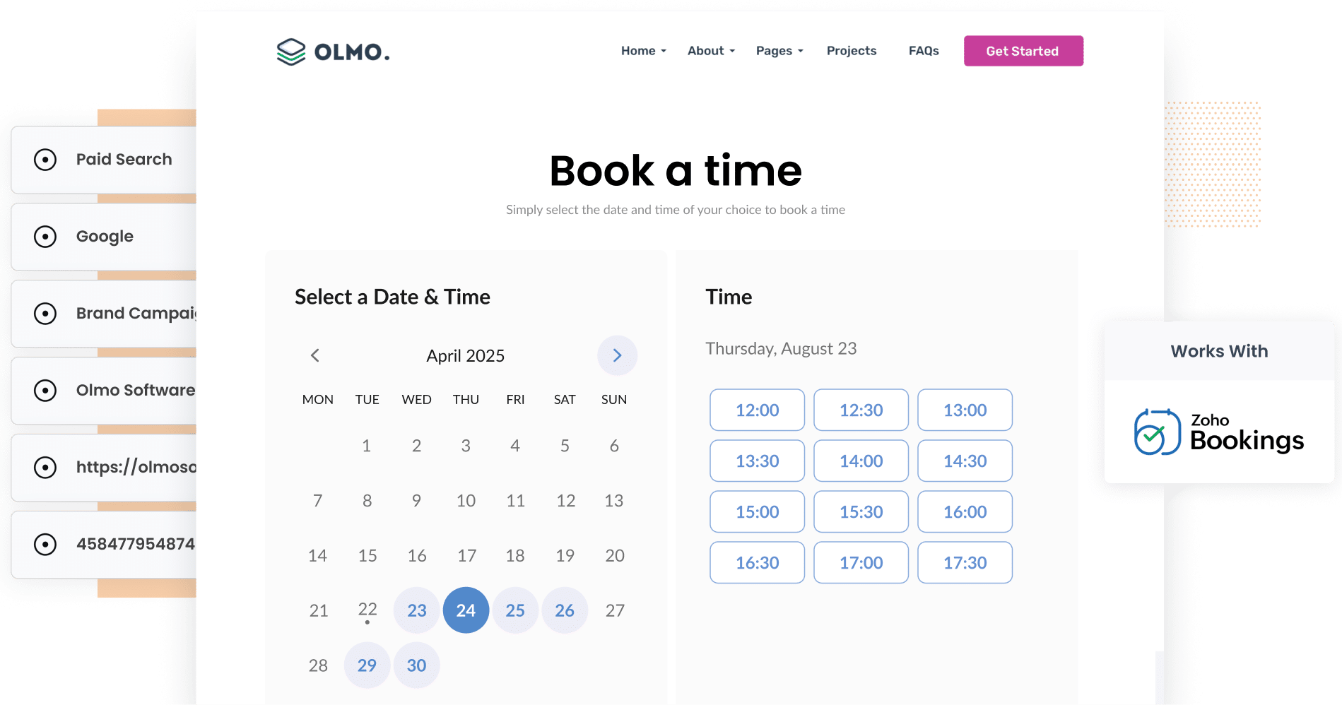Zoho Bookings - GCLID