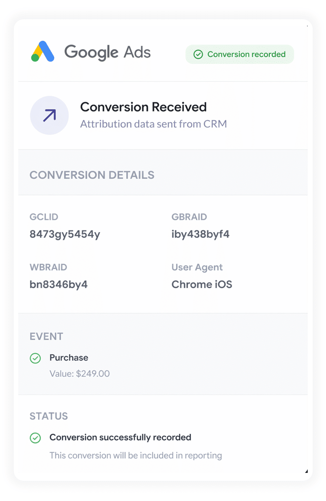 Google Ads data in Hidden Fields