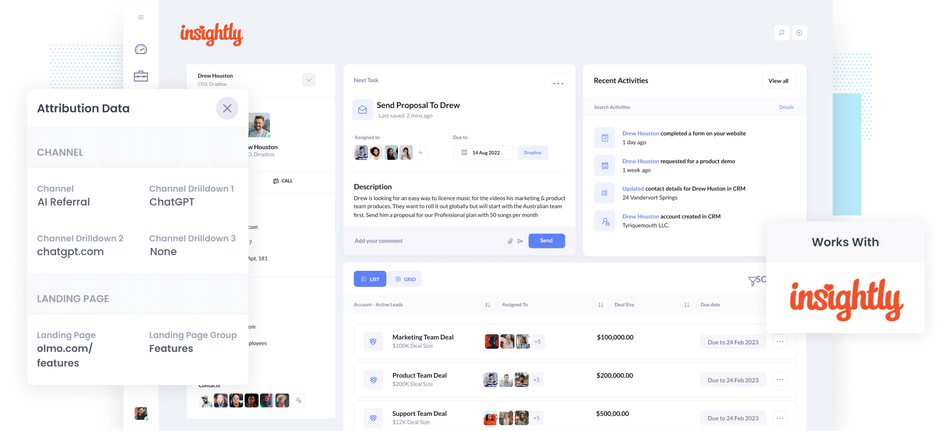 Track leads & customers from AI in Insightly