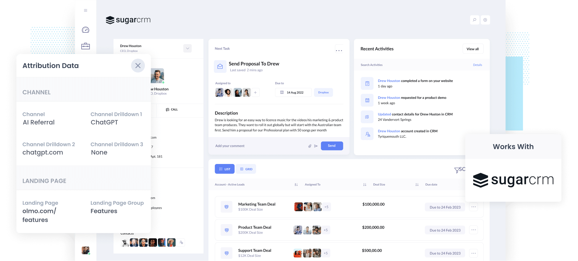 Track leads & customers from AI in SugarCRM